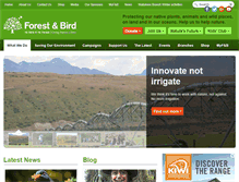 Tablet Screenshot of forestandbird.org.nz